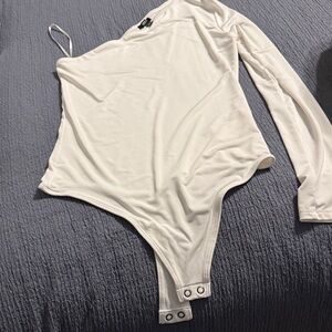 Express Off-White One-Shoulder Top